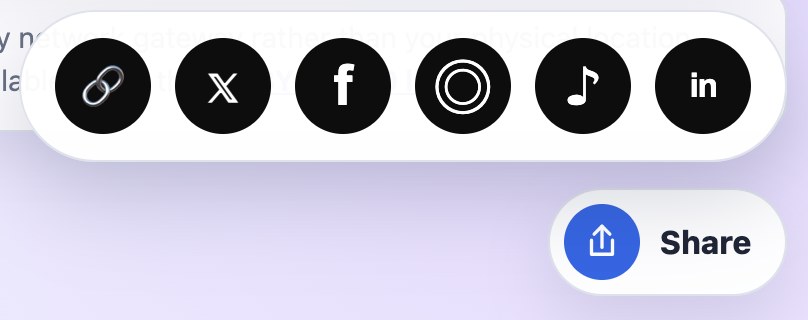 The Share Button at the Bottom of Our Website