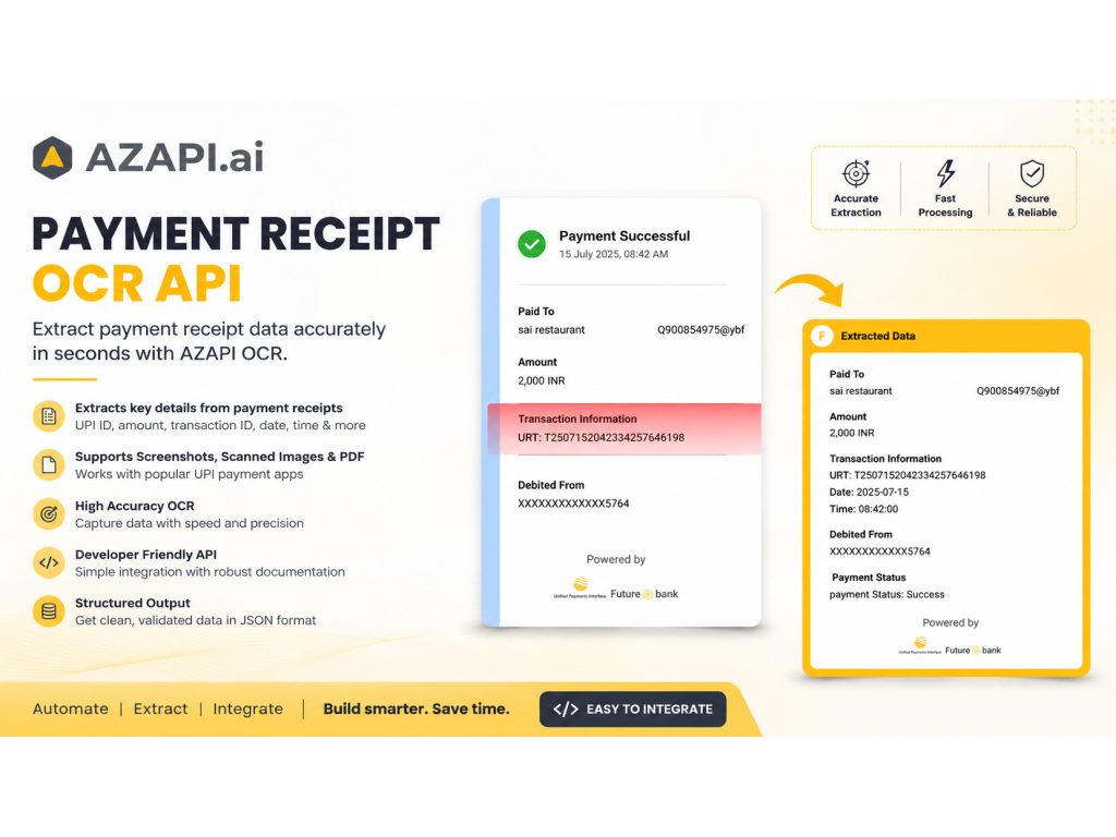 How Payment Receipt OCR API Simplifies Automated Payment Data Processing