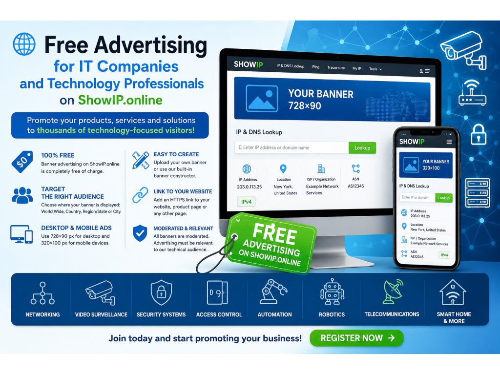 Free Advertising for IT Companies and Technology Professionals on ShowIP.online